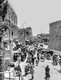 Palestine:A crowd of Palestinian pedestrians inside Jerusalem's Jaffa Gate looking east, c. 1910